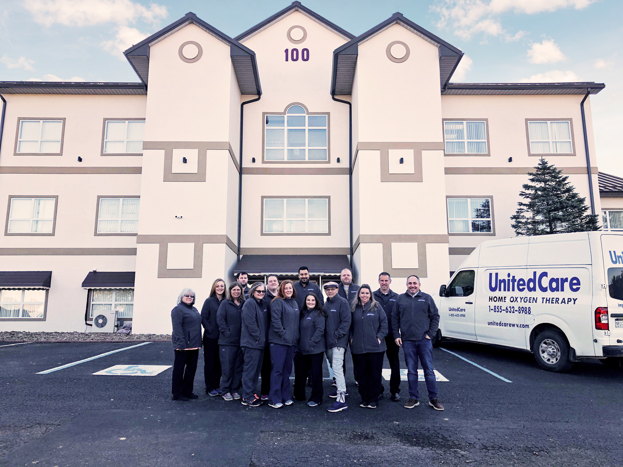 UnitedCare Employees Standing Outside of Office
